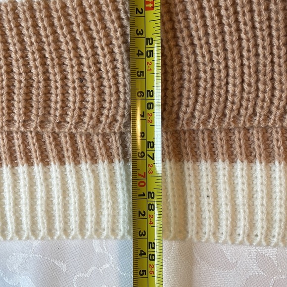 Loose knit striped basic long sleeveless pullover with cowl neckline Sz S - Picture 7 of 7